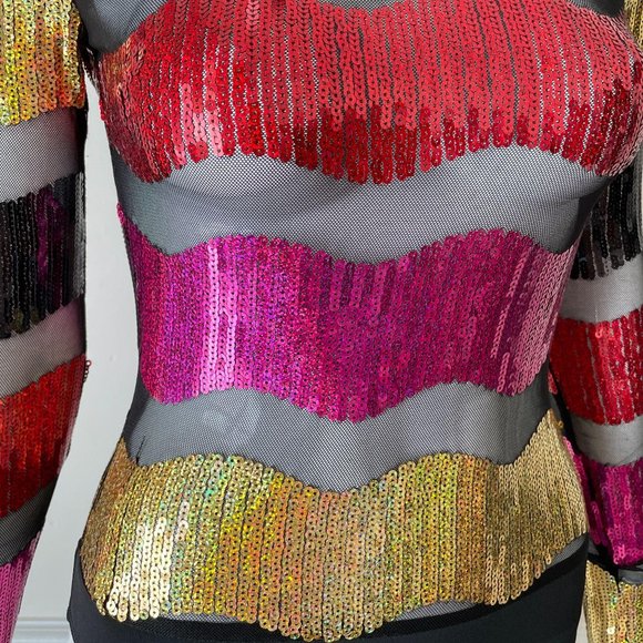 Dolls Kill Style Banjul Festival Rave Sequin Bodys - Picture 6 of 8